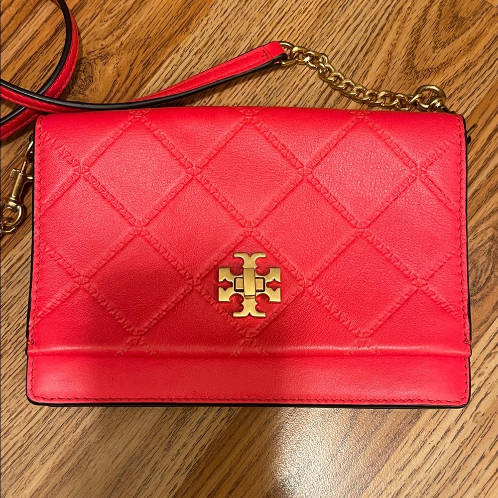 Tory Burch Bright Red Quilted Crossbody Bag